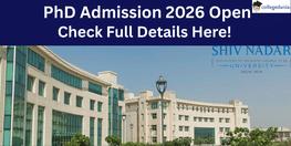 SNU Noida PhD Admission 2026 Begins